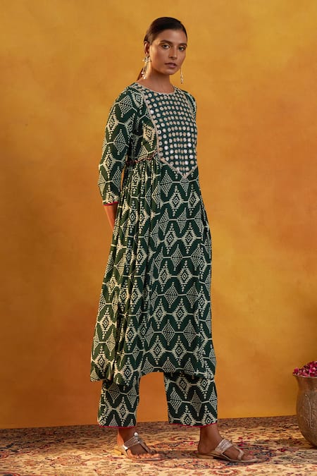 Rekha Agra Moroccan Print Kurta & Pant Set 