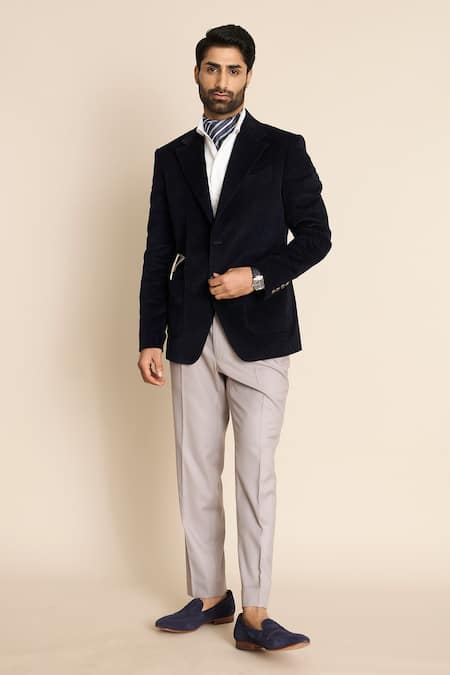 Navy corduroy online blazer