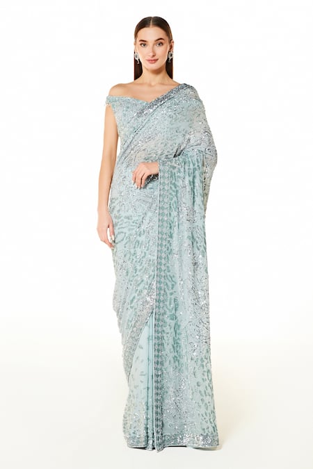 Rabani & Rakha Zaynab Hand Embroidered Saree With Blouse 