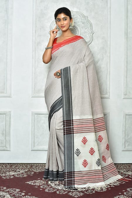 Samyukta Singhania Geometric & Striped Woven Saree 