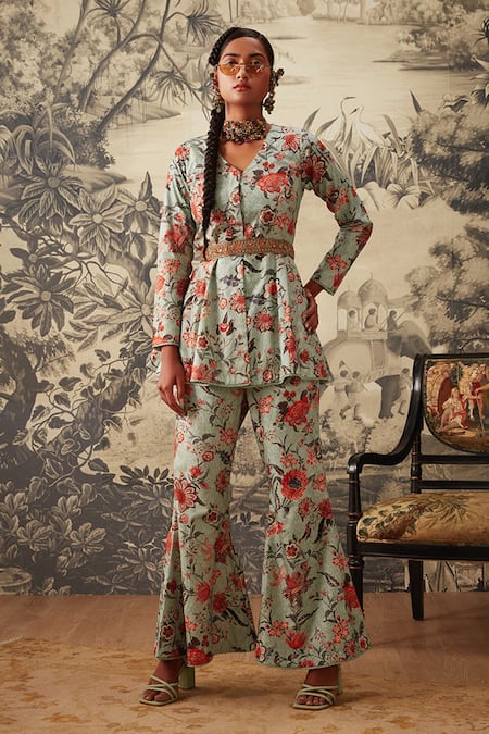 Kalista Cynthia Chintz Print Top & Pant Set 