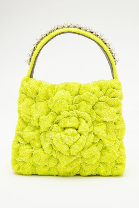 Doux Amour Green Embellished Casey Grab Bag 