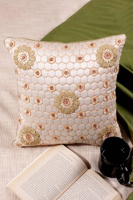 Floral clearance embroidered pillow