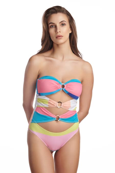 Kai Resortwear Pop Print Bandeau Swimsuit 