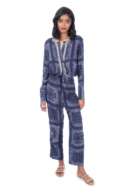 Monisha Jaising Paisley Print Jumpsuit 