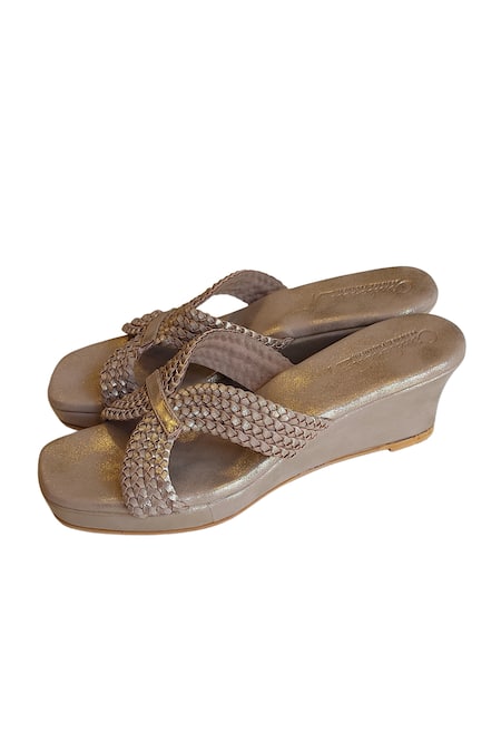 Cinderella By Heena Yusuf Square Toe Wedges 