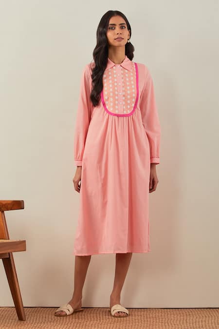 TIC Yoke Embroidered Cotton Dress 