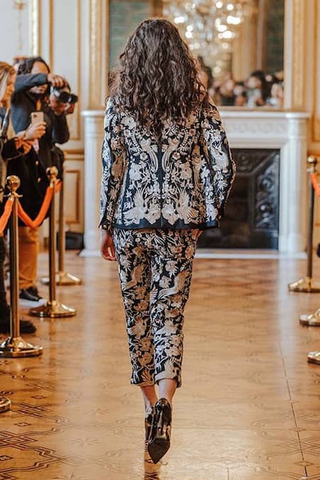 Dash And Dot Gara Stitch Embroidered Jacket & Pant Set 