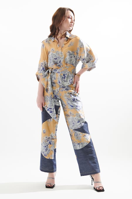 Cin Cin Quora Jungle Safari Print Shirt & Pant Set 