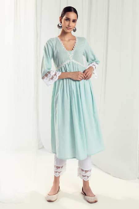 Roze Aura Pleated Anarkali Set 