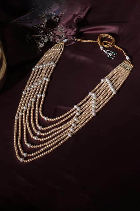 Ruby Raang Bead Layered Necklace 