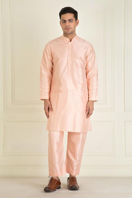 Priyanka Jain Silk Mandarin Collar Kurta Set 