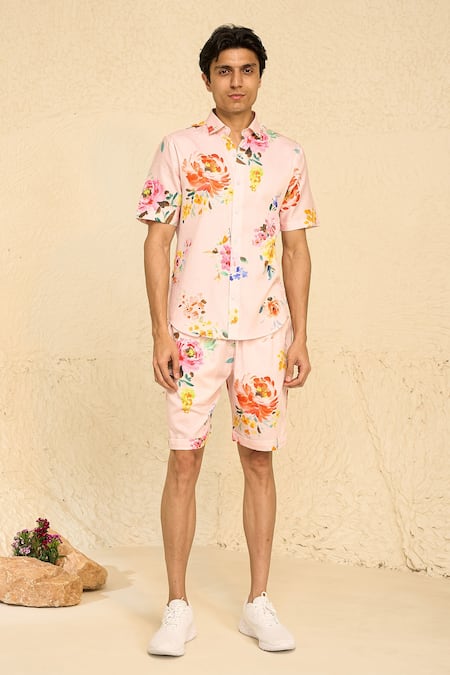 Chrkha Floral Print Shirt With Shorts 