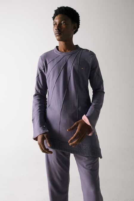 Jatin Malik Asymmetric Pintucked Kurta 