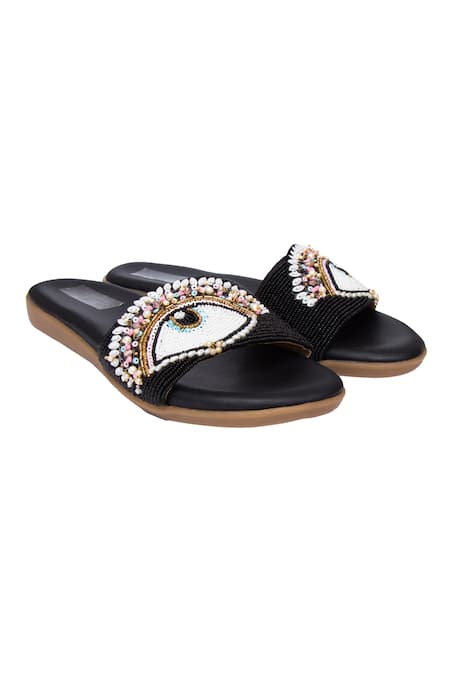 Kkarma Nazar Embroidered Sliders 