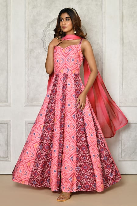 Silk cotton hotsell anarkali dress