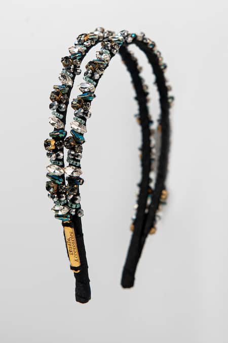 Buy Born Flash Multi Color Beads Double Layer Crystal Hairband at Aza Fashions Buy_Born Flash_Multi Color Beads Double Layer Crystal Hairband _at_Aza_Fashions