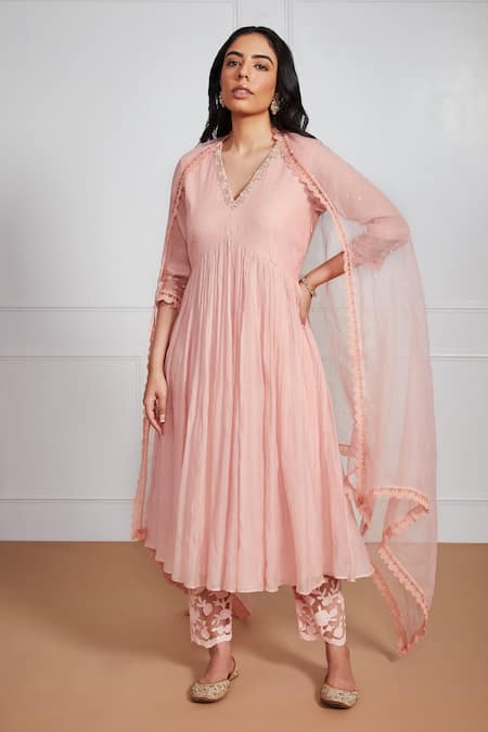 Label Mansi Nagdev Nazam Chanderi Anarkali Set 