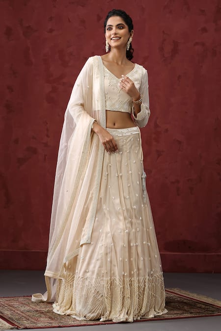 MINAKI Art Deco Embroidered Bridal Lehenga Set 