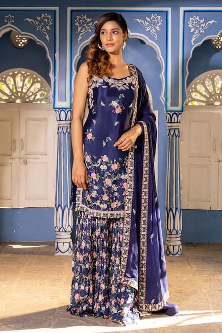 Suruchi Parakh Garden Print Kurta Sharara Set 