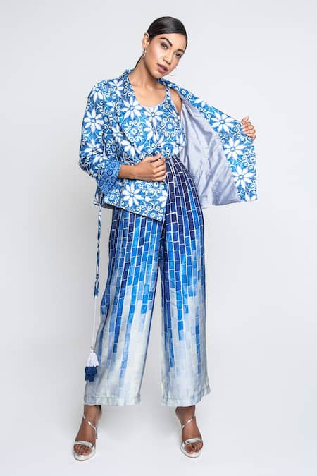 Anmol Kakad Jumpsuit & Floral Pattern Blazer Set 