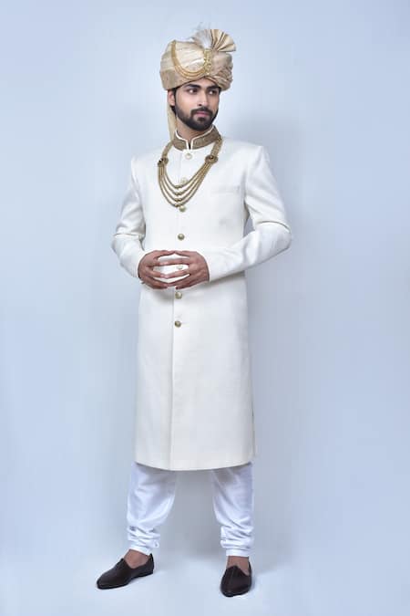 Arihant Rai Sinha Collar Embroidered Sherwani Set 