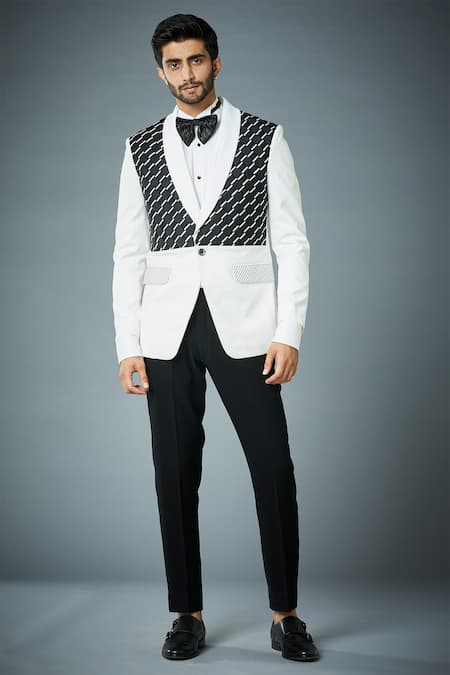 Gargee Designers Woven Tuxedo Set 