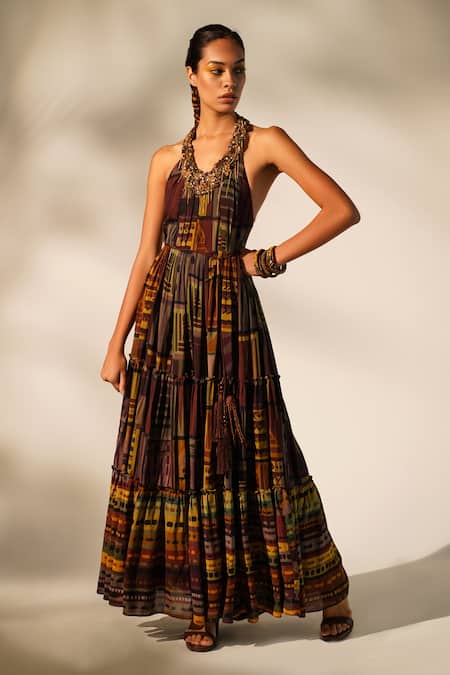 Nikita Mhaisalkar Neckline Embroidered Gown 