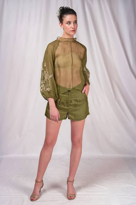 Seesa Organza Silk Shorts 