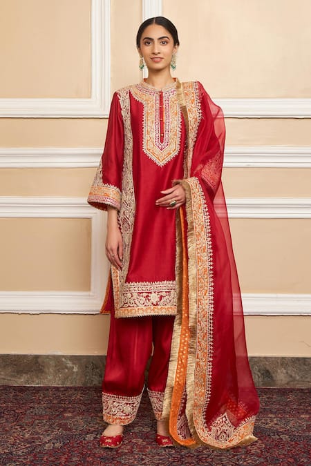 Sheetal Batra Embroidered A-Line Kurta Set 