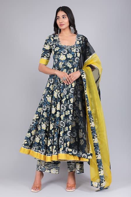 POMCHA JAIPUR Gauri Floral Print Anarkali Set 