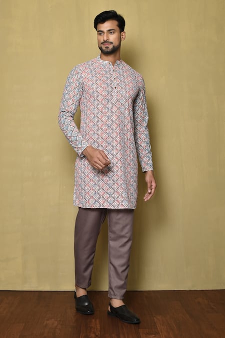 Samyukta Singhania Chikankari Kurta & Purple Pant Set 