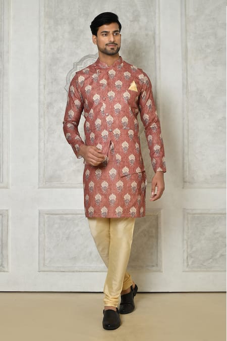 Samyukta Singhania Floral Print Bundi Kurta Set 