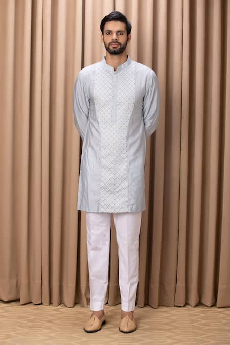 Ankit V Kapoor Faizal Geometric Pattern Kurta Set 