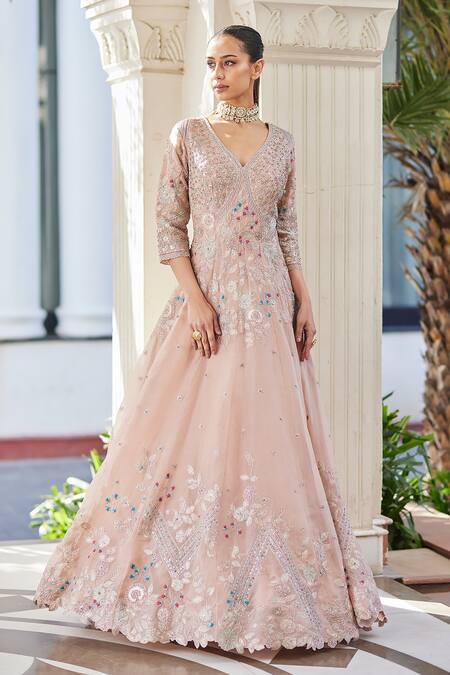 South Indian Anarkali Pattern Full Stitched Gown in Beautiful ...
