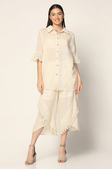 Two Sisters By Gyans Cotton Shirt & Tulip Pant Set 