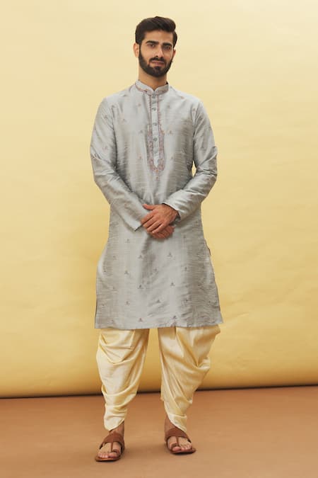 Arihant Rai Sinha Placket Floral Embroidered Kurta & Dhoti Pant Set 