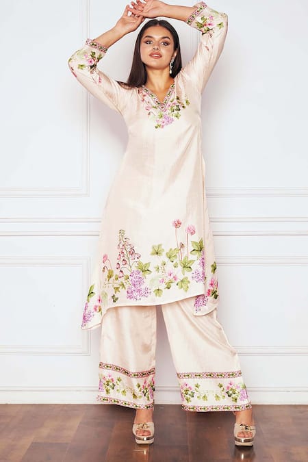 Sakshi Girri Floral Print Kurta & Palazzo Set 