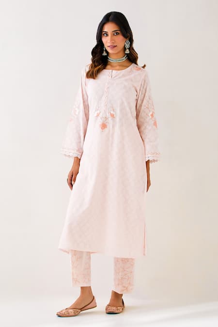 Anantaa by Roohi Flower Vine Embroidered Hem Palazzo 