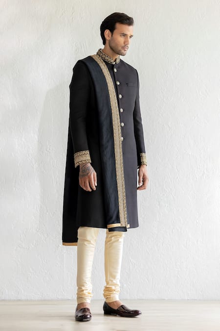 Qbik Nabi Embroidered Collar Sherwani Set 