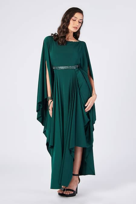 S&N by Shantnu Nikhil Asymmetric Draped Dress 