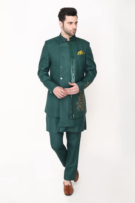 Manish Nagdeo Hand Embroidered Bandhgala With Kurta Set 