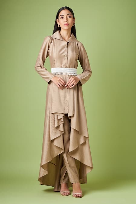 Aakaar Cotton Silk Draped Tunic & Pant Set 