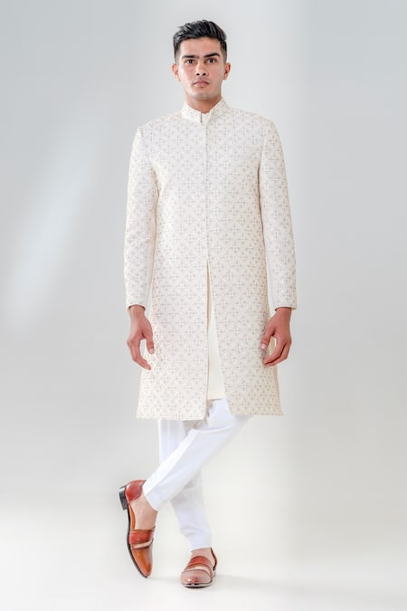 Amrit Dawani Geometrical Threadwork Sherwani Set 