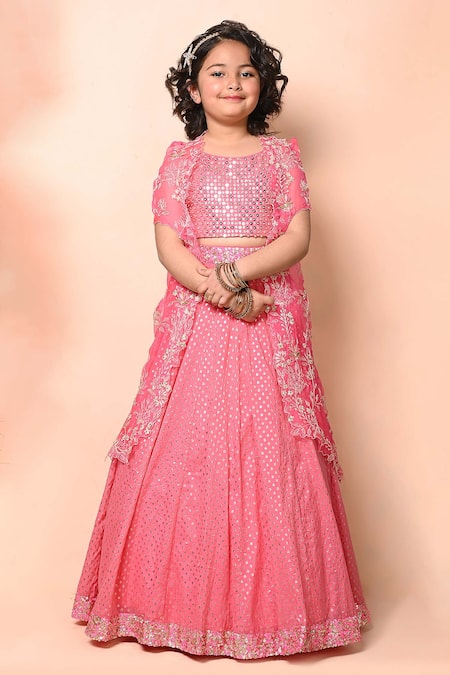 Priyanka Jain Chanderi Embellished Lehenga Set With Cape 
