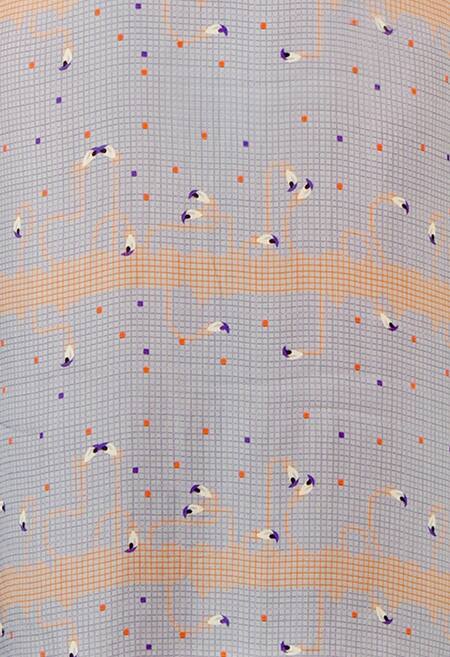 Soup By Sougat Paul_Grey Flamingo Print Collared Dress _Online_at_Aza_Fashions