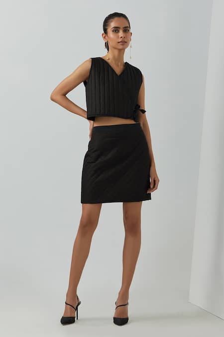 THE INDIAN CAUSE Cotton Overlapped Jacket & Skirt Set 