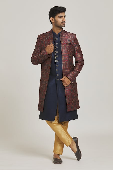 Samyukta Singhania Geometric Print Sherwani Set 