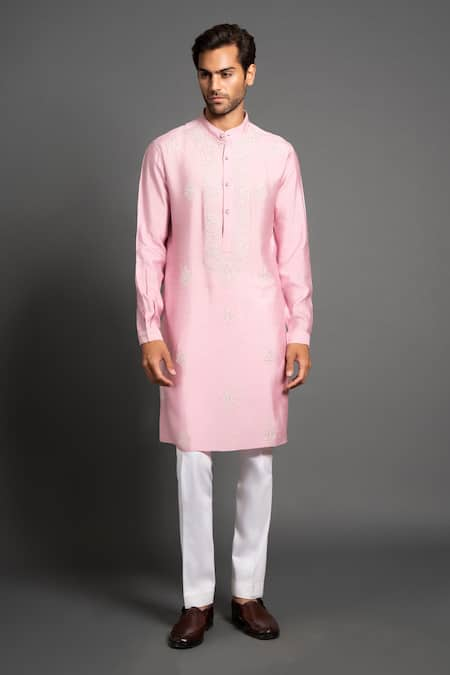 Raghavendra Rathore Jodhpur Silk Floral Embroidered Kurta 