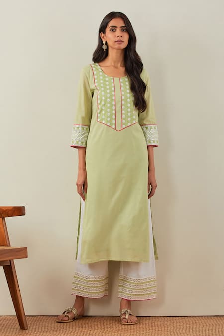 TIC Rooh Cotton Embroidered Kurta & Palazzo Set 